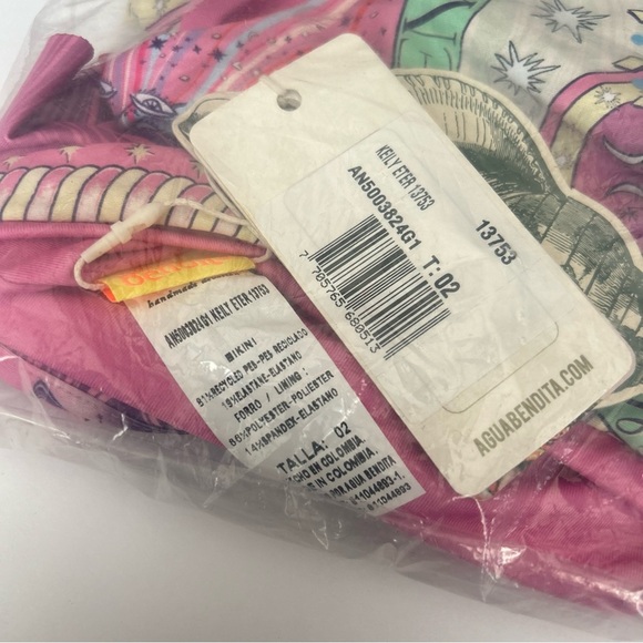 NWT Agua Bendita Keily Eter Two Piece Pink Ruffle Bikini Set Girls Size 2 - Picture 5 of 7